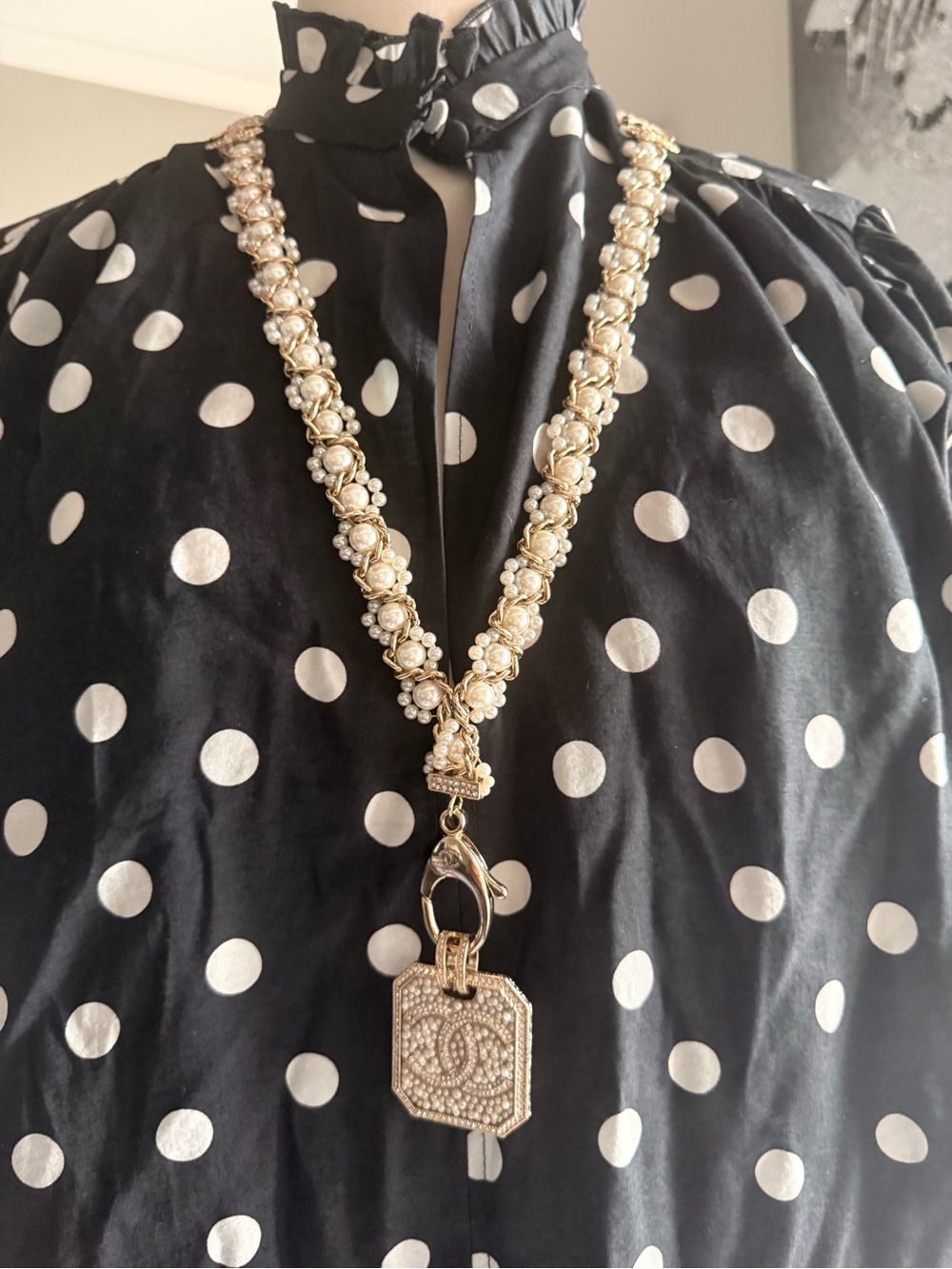 Gold-Tone Pearl Chain Pendant Necklace - pearl and gold pendant